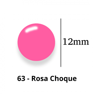 Botão de Pressão de Plástico Colorido 12mm 200 unidades 63 Rosa Choque Ritas