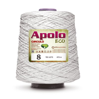 Barbante Apolo Eco 8 8001 Branco 1,8kg Circulo