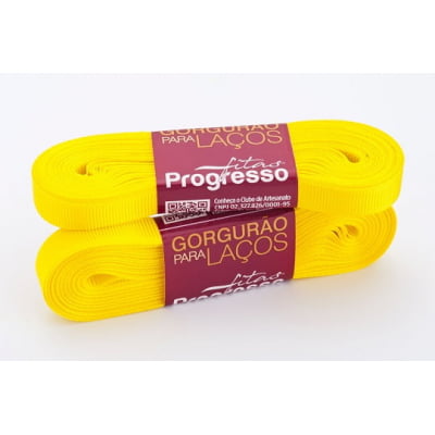 Fita Gorgurão Gl002 10mmx10m 763 Amarelo Gema Progresso