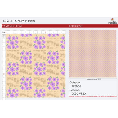 Tecido Tricoline Estampado listras e flores 9050-V120