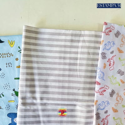 Tecido Tricoline Sortido Estampado e lisos