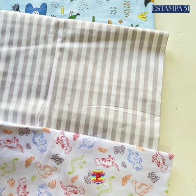 Tecido Tricoline Sortido Estampado e lisos