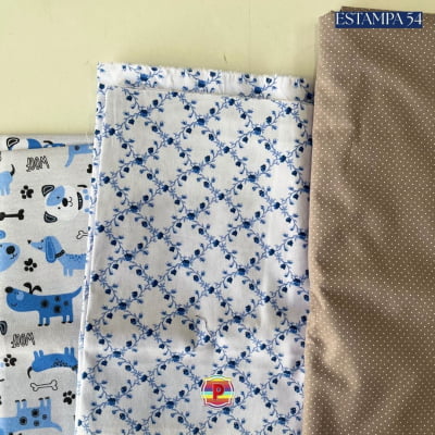 Tecido Tricoline Sortido Estampado e lisos