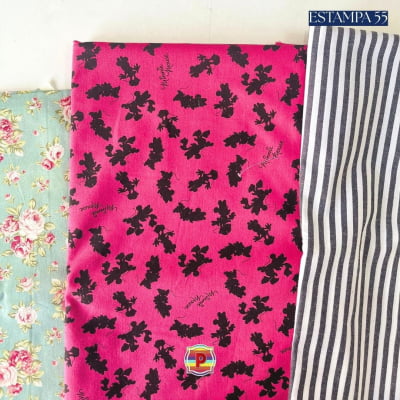 Tecido Tricoline Sortido Estampado e lisos