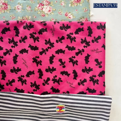 Tecido Tricoline Sortido Estampado e lisos