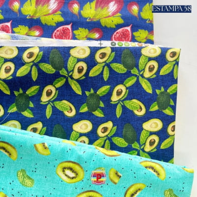 Tecido Tricoline Sortido Estampado e lisos