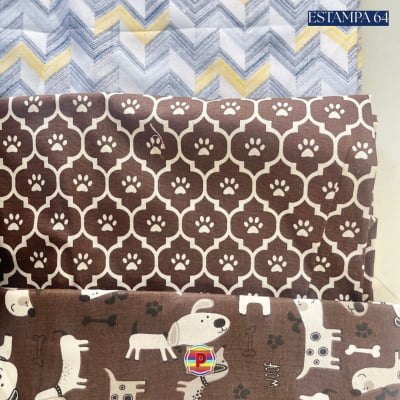 Tecido Tricoline Sortido Estampado e lisos