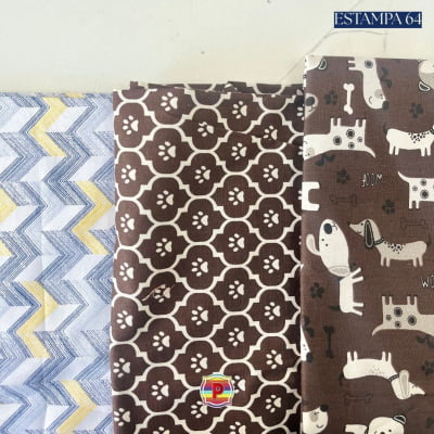 Tecido Tricoline Sortido Estampado e lisos