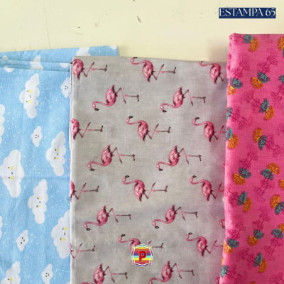 Tecido Tricoline Sortido Estampado e lisos