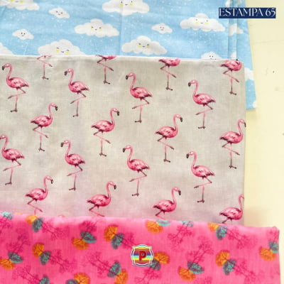 Tecido Tricoline Sortido Estampado e lisos