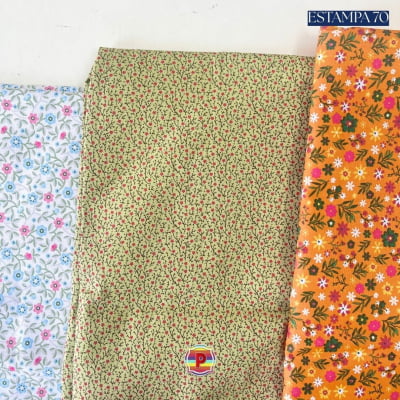 Tecido Tricoline Sortido Estampado e lisos