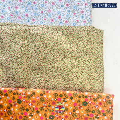 Tecido Tricoline Sortido Estampado e lisos