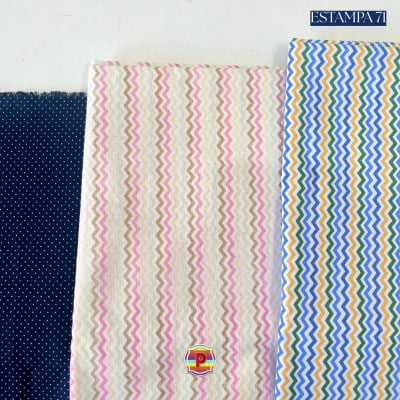 Tecido Tricoline Sortido Estampado e lisos