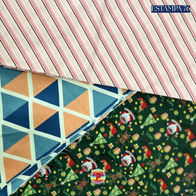 Tecido Tricoline Sortido Estampado e lisos