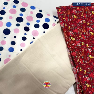 Tecido Tricoline Sortido Estampado e lisos