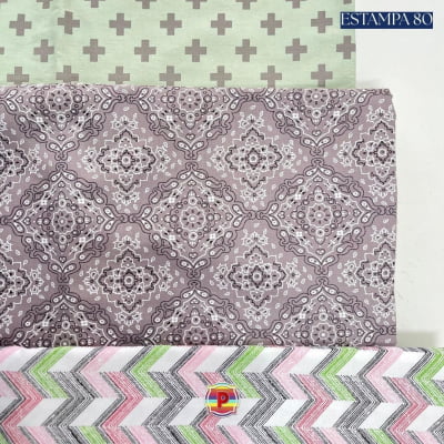 Tecido Tricoline Sortido Estampado e lisos