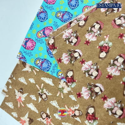 Tecido Tricoline Sortido Estampado e lisos