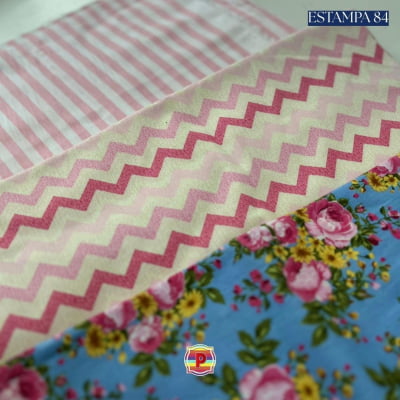 Tecido Tricoline Sortido Estampado e lisos