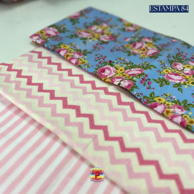 Tecido Tricoline Sortido Estampado e lisos