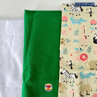 Tecido Tricoline Sortido Estampado e lisos