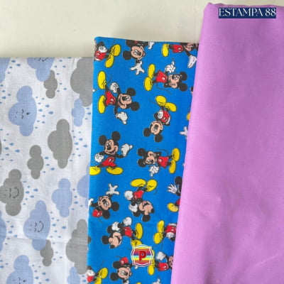 Tecido Tricoline Sortido Estampado e lisos
