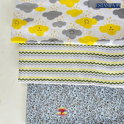 Tecido Tricoline Sortido Estampado e lisos