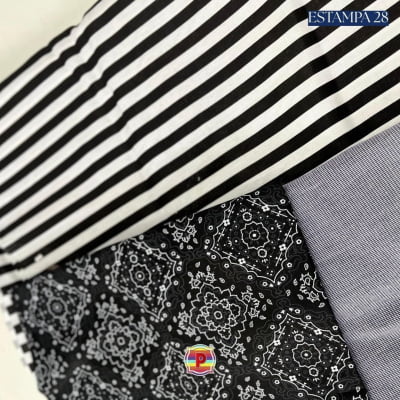 Tecido Tricoline Sortido Estampado e lisos