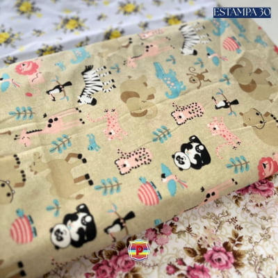 Tecido Tricoline Sortido Estampado e lisos