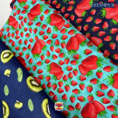 Tecido Tricoline Sortido Estampado e lisos