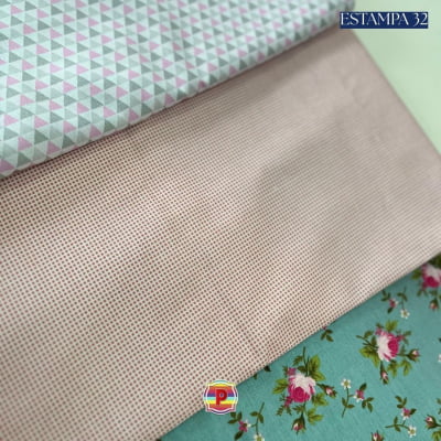 Tecido Tricoline Sortido Estampado e lisos