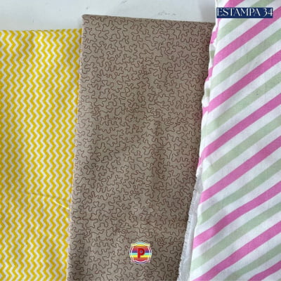 Tecido Tricoline Sortido Estampado e lisos