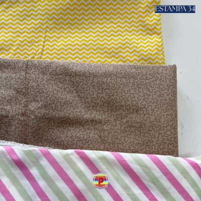 Tecido Tricoline Sortido Estampado e lisos
