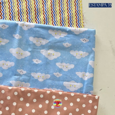 Tecido Tricoline Sortido Estampado e lisos