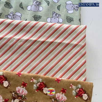 Tecido Tricoline Sortido Estampado e lisos