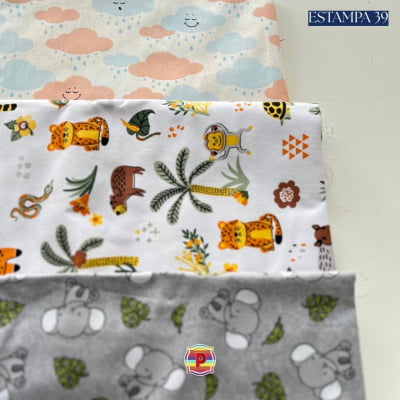 Tecido Tricoline Sortido Estampado e lisos