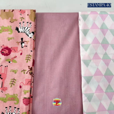 Tecido Tricoline Sortido Estampado e lisos