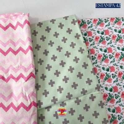 Tecido Tricoline Sortido Estampado e lisos