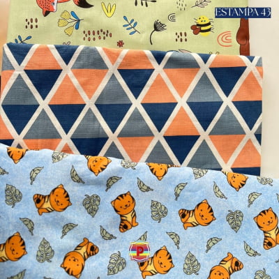Tecido Tricoline Sortido Estampado e lisos
