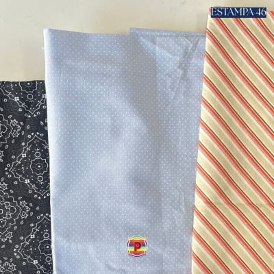 Tecido Tricoline Sortido Estampado e lisos