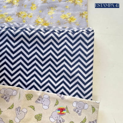 Tecido Tricoline Sortido Estampado e lisos