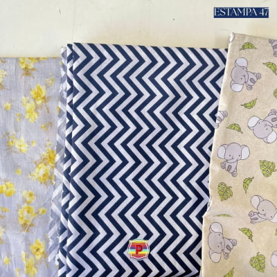 Tecido Tricoline Sortido Estampado e lisos