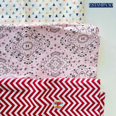 Tecido Tricoline Sortido Estampado e lisos