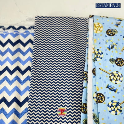 Tecido Tricoline Sortido Estampado e lisos