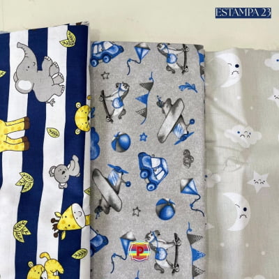 Tecido Tricoline Sortido Estampado e lisos