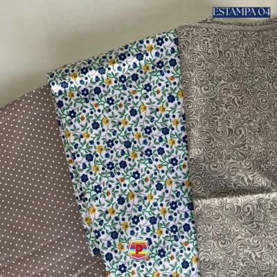 Tecido Tricoline Sortido Estampado e lisos