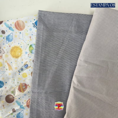 Tecido Tricoline Sortido Estampado e lisos