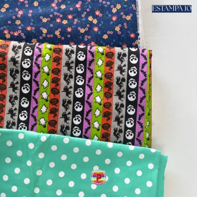 Tecido Tricoline Sortido Estampado e lisos