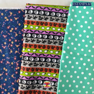 Tecido Tricoline Sortido Estampado e lisos