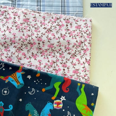 Tecido Tricoline Sortido Estampado e lisos