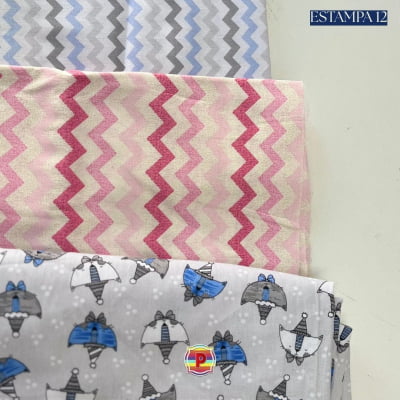 Tecido Tricoline Sortido Estampado e lisos
